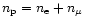 $n_{\rm p}=n_{\rm e}+n_\mu$