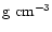 ${\rm g~cm^{-3}}$