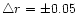 $\triangle r=\pm 0.05$