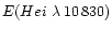 $E(He {\sc i}~\lambda\,10\,830)$
