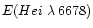 $E(He {\sc i}~\lambda\,6678)$