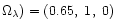 $\Omega_{\lambda}) = (0.65,~1,~0)$