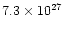 $7.3\times10^{27}$