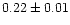$0.22 \pm 0.01$