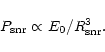 \begin{displaymath}%
P_{\rm snr}\propto E_0/R_{\rm snr}^3.
\end{displaymath}