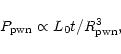 \begin{displaymath}%
P_{\rm pwn}\propto L_0t/R_{\rm pwn}^3,
\end{displaymath}