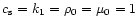$c_{\rm s}=k_1=\rho_0=\mu_0=1$