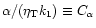 $\alpha/(\eta_{\rm T}k_1)\equiv
C_\alpha$