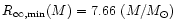 $R_{\rm\infty,min}(M)=7.66~(M/M_\odot)~$