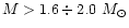 $M>1.6\div 2.0~M_\odot$