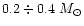 $0.2\div 0.4~M_\odot$