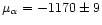 $\mu_\alpha=-1170\pm9$