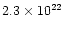 $2.3\times10^{22}$
