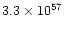 $3.3\times10^{57}$