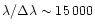 $\lambda/\Delta\lambda
\sim 15\,000$