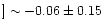 $]\sim-0.06\pm0.15$
