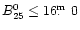 $B^0_{25} \le 16\hbox{$.\!\!^{\rm m}$ }0$