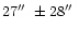 $27\hbox{$^{\prime\prime}$ }\pm 28\hbox{$^{\prime\prime}$ }$