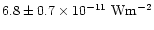 $6.8\pm0.7 \times 10^{-11}~{\rm W}{\rm m}^{-2}$