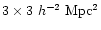 $3\times3~h^{-2}~{\rm Mpc^2}$