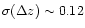 $\sigma(\Delta z)\sim0.12$