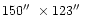 $150\hbox {$^{\prime \prime }$ }\times 123\hbox {$^{\prime \prime }$ }$