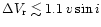 $\Delta V_{\rm r}\lesssim 1.1\,\ensuremath{v\sin i} $