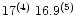 $17^{(4)}\;16.9^{(5)}$