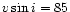 $\ensuremath{v\sin i} =85$
