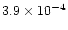 $3.9 \times 10^{-4}$