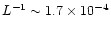 $L^{-1} \sim 1.7 \times 10^{-4}$