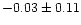 $-0.03\pm0.11$