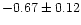 $-0.67\pm0.12$