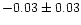 $ -0.03\pm0.03$