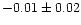 $-0.01\pm0.02$