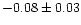 $-0.08\pm0.03$
