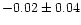 $-0.02\pm0.04$