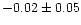 $-0.02\pm0.05$