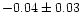 $-0.04\pm0.03$