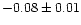 $-0.08\pm0.01$