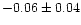 $ -0.06\pm0.04$