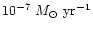 $10^{-7}~M_\odot~{{\rm yr}}^{-1}$