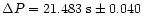 $\Delta P=
21.483~{\rm s} \pm 0.040$