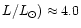 $L/L_{\odot})\approx 4.0$