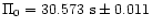 $\Pi_{0}=30.573~{\rm s}\pm 0.011$