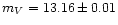 $m_V=13.16\pm 0.01$