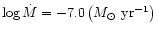 $\log \dot{M}=-7.0 \left(M_{\odot}~{{\rm yr}}^{-1}\right)$
