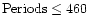 $\rm Periods \leq 460$