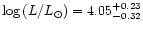 $\log\left(L/L_{\odot}\right)=4.05 ^{+0.23}_{-0.32}$