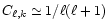 $C_{\ell,k} \simeq 1/\ell(\ell+1)$